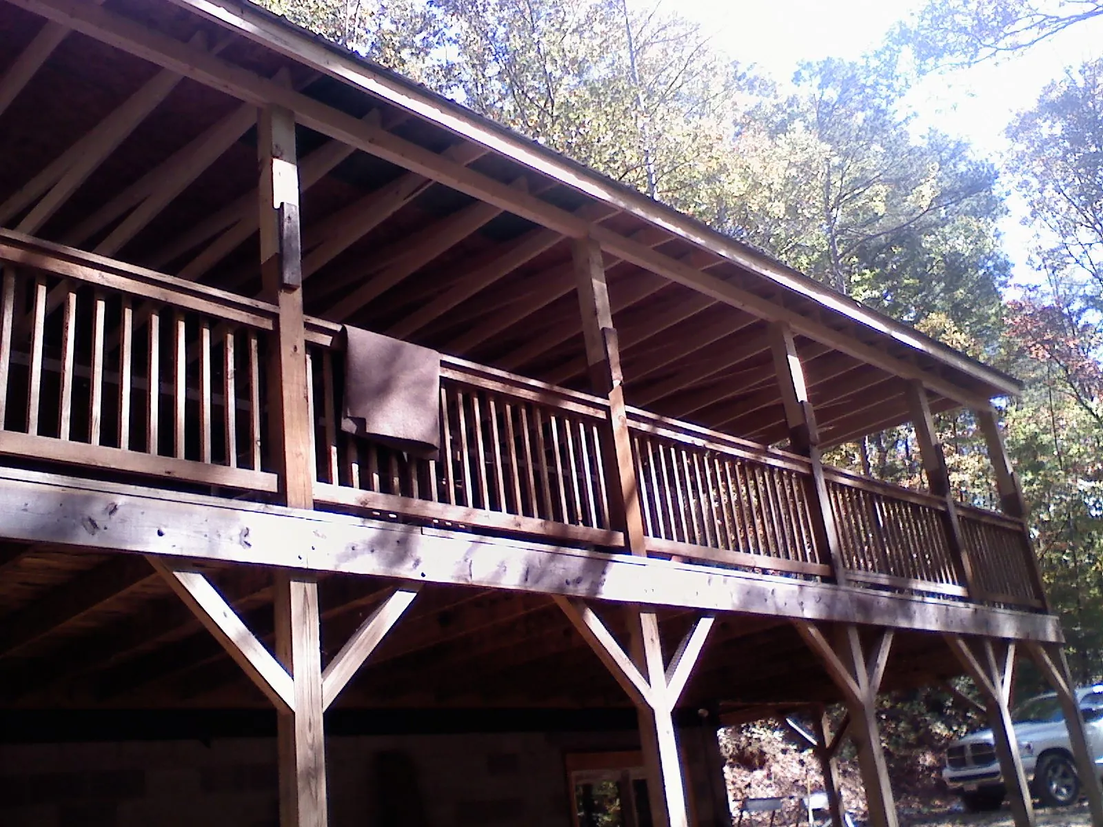 Timber framing under a new elevated porch and deck — Roof Leak Repair in Moscow by Roofing Brothers